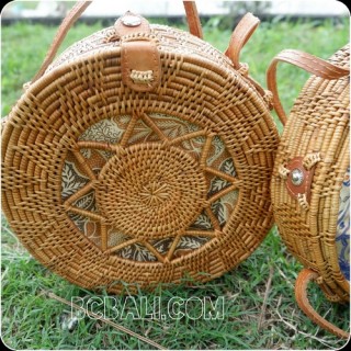 bali handmade circle handbag rattan grass hand woven unique design